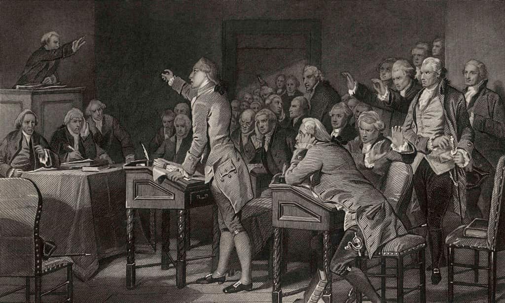 Patrick Henry, in the Virginia House of Burgesses, introduces radical resolutions opposing the Stamp Act, warning George III he could go the way of Caesar and Charles I Date: 1765