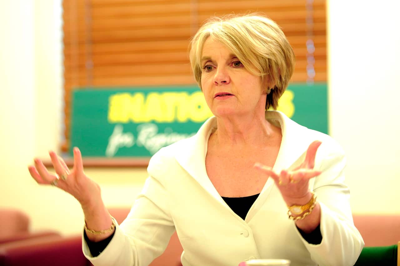 Nationals MP Kay Hull speaks during at nationals party meeting in Canberra, Monday, Oct. 26,  2009. (AAP Image/Alan Porritt)  NO ARCHIVING