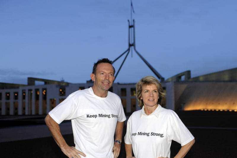 Tony Abbott and Julie Bishop pose for the camera in 2010.