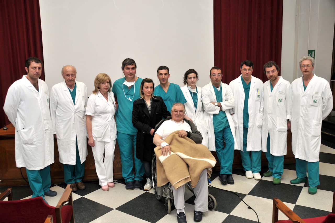 Paolo Macchiarini pictured with his first trachea transplant patient at the Careggi Hospital in Florence, Italy in 2010