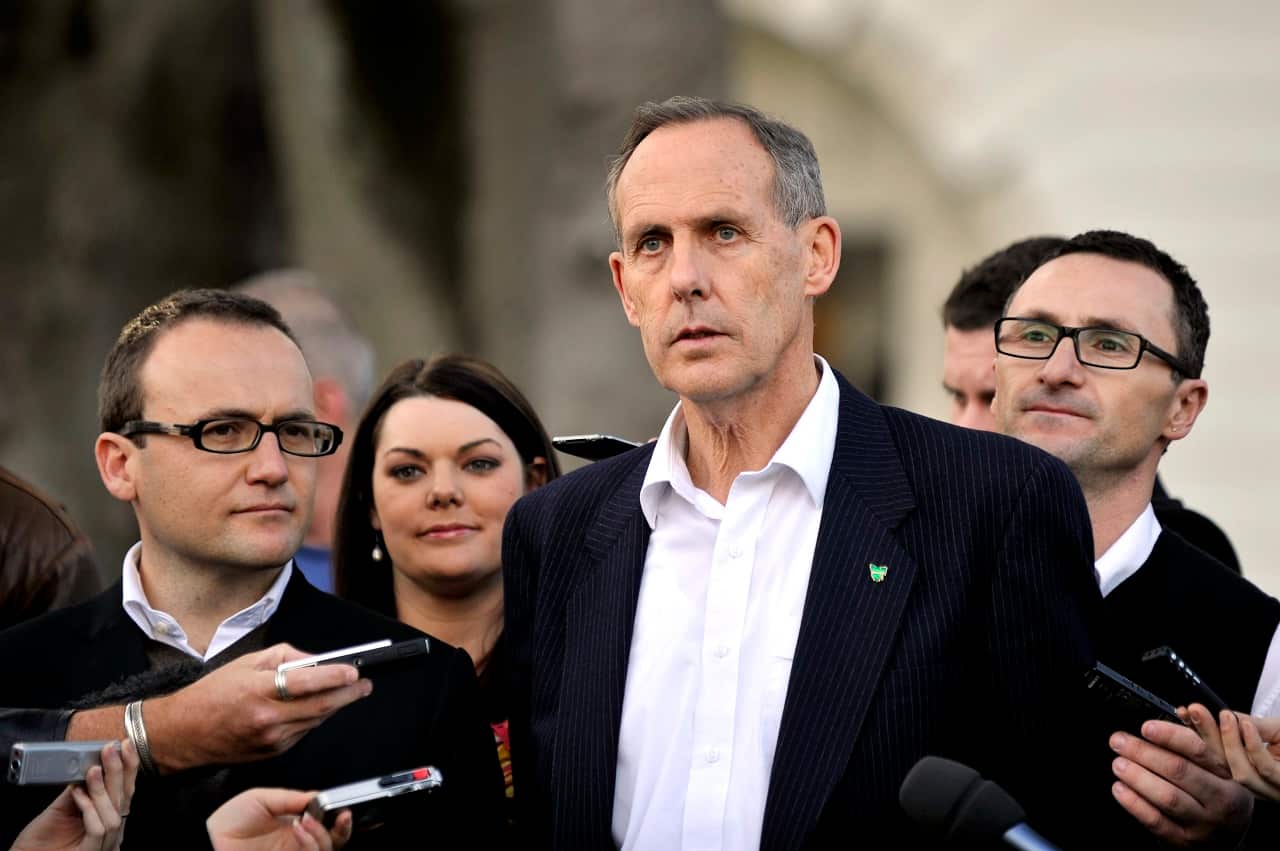Richard Di Natale at a Greens press conference in 2010.