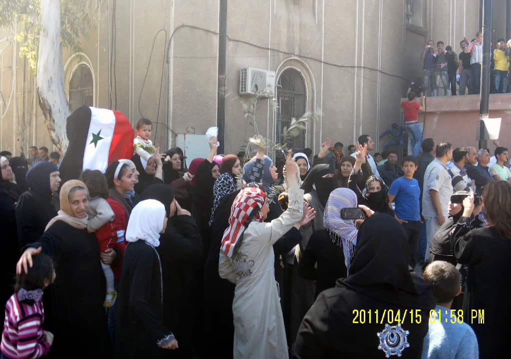 Protestors gather in Daraa during the Arab Spring (AP)
