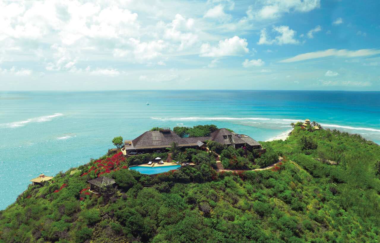 Richard Branson's luxury home, on Necker Island in the Caribbean.