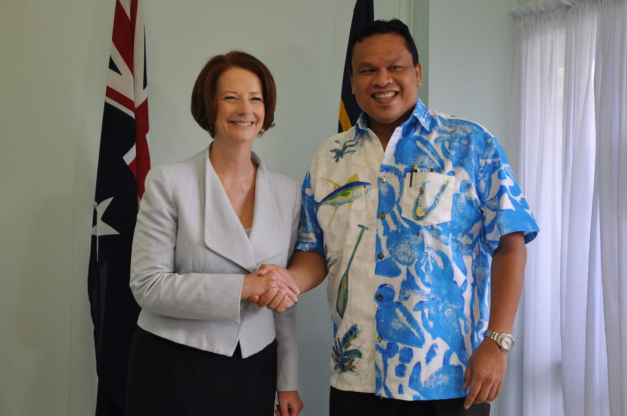 Mr Dabwido with Julia Gillard