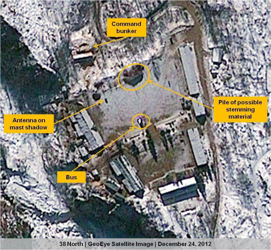 This Dec. 24, 2012 satellite image provided by GeoEye shows North Korea's Punggye-ri nuclear test facility
