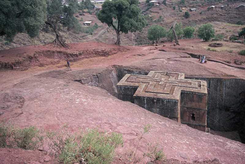 One of the ancient underground churches in Lalibela, Ethiopia