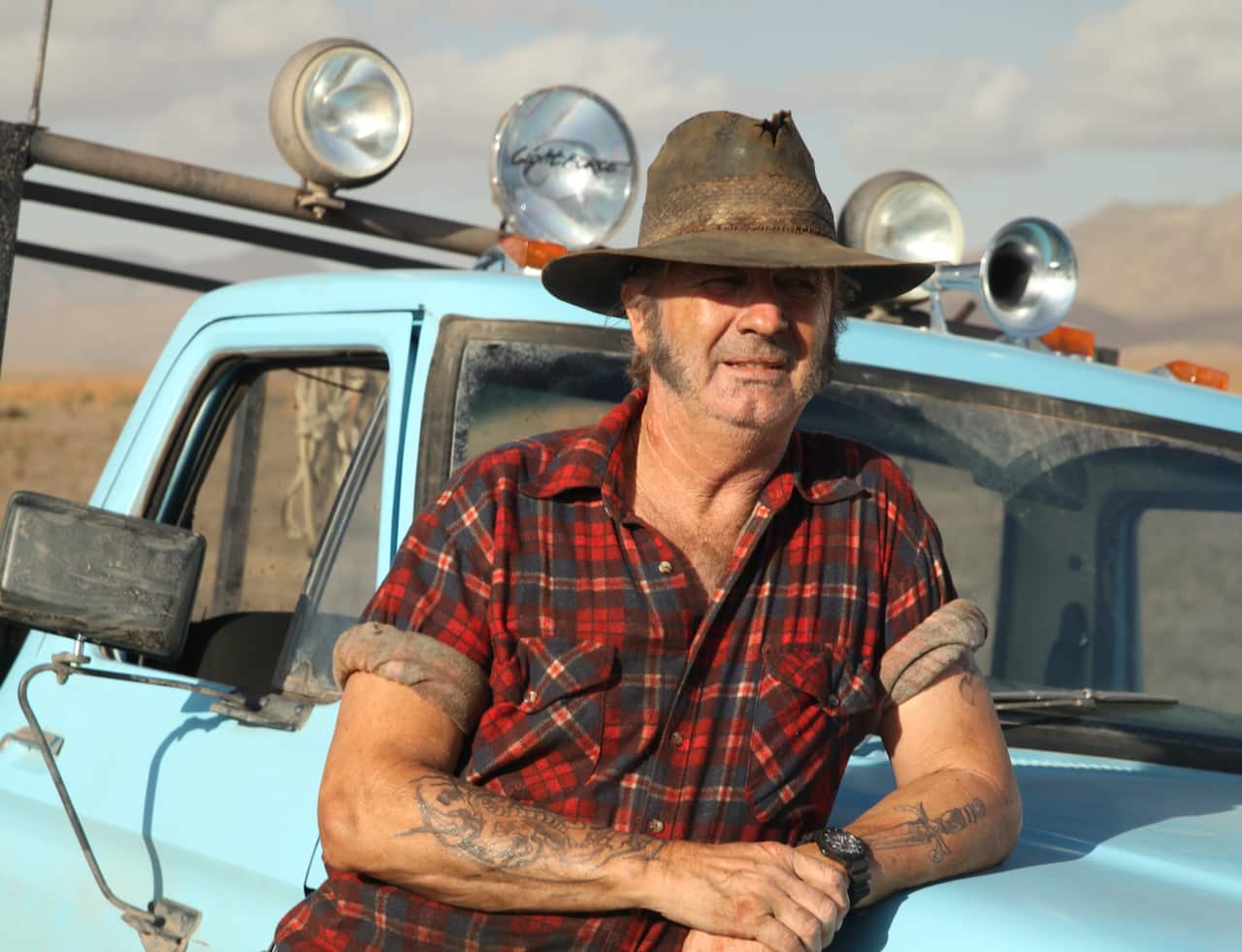 John Jarratt on set.