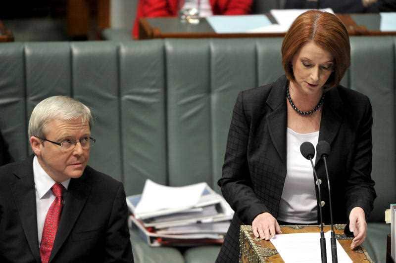 Kevin Rudd and Julia Gillard in 2010