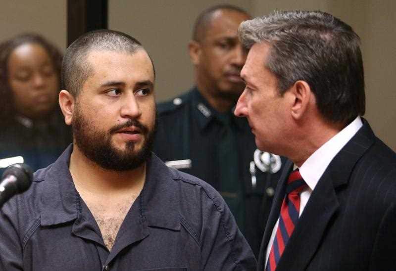 George Zimmerman faces his defense counsel in court, 19 Nov, 2013