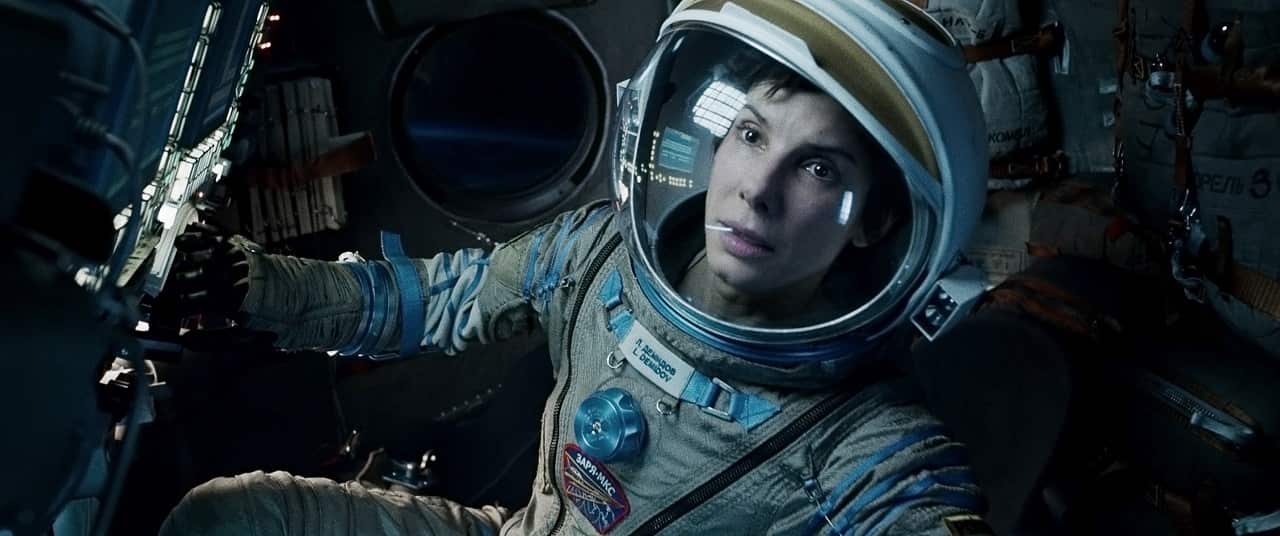 Sandra Bullock in Tiangong- 1 in the film Gravity.
