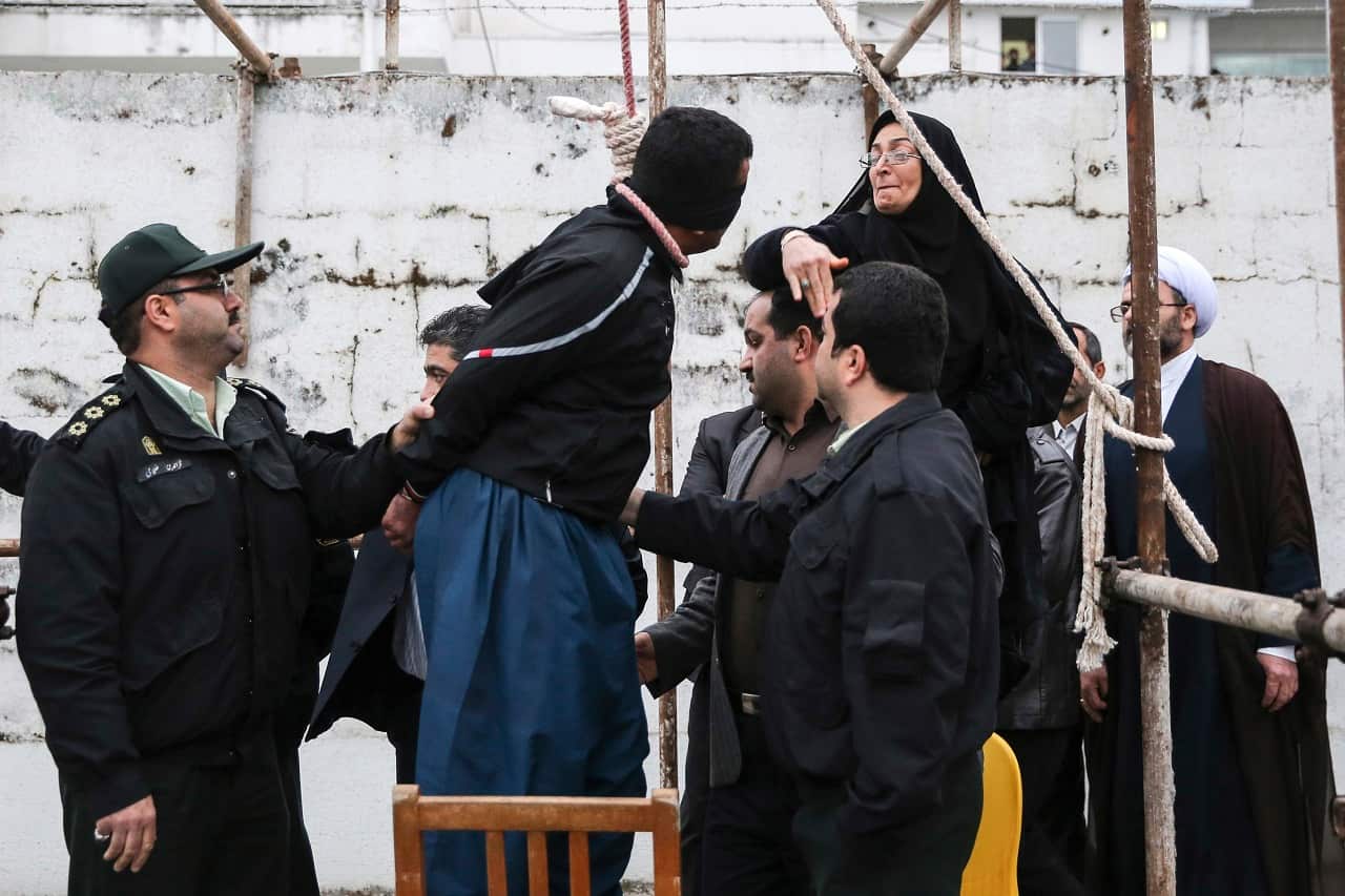 A public execution in the northern city of Nour, Iran. 