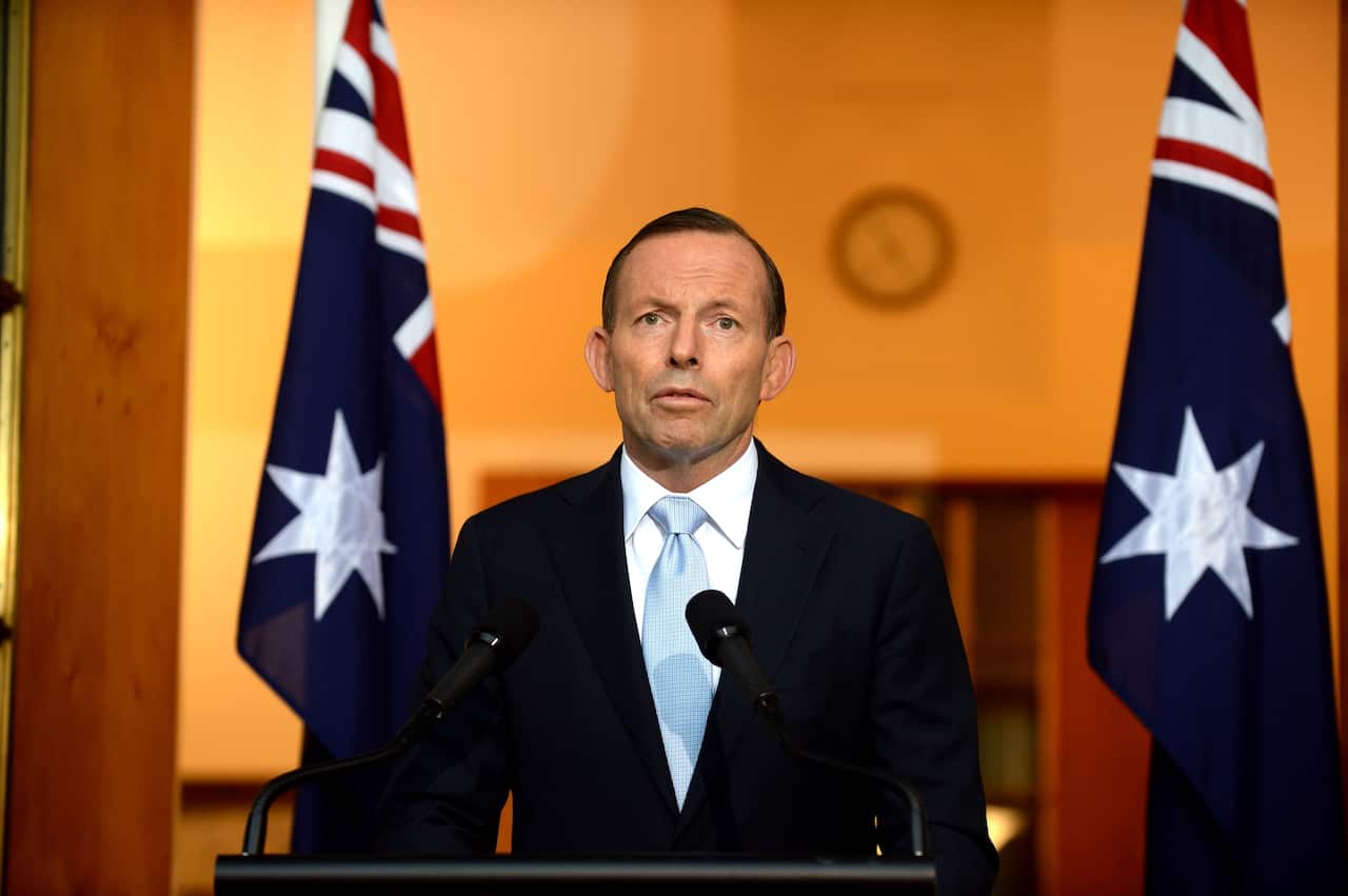 Prime Minister Tony Abbott during a press conference on the MH17 Malaysia Airlines plane crash in Canberra, Friday, July 18, 2014. (AAP)