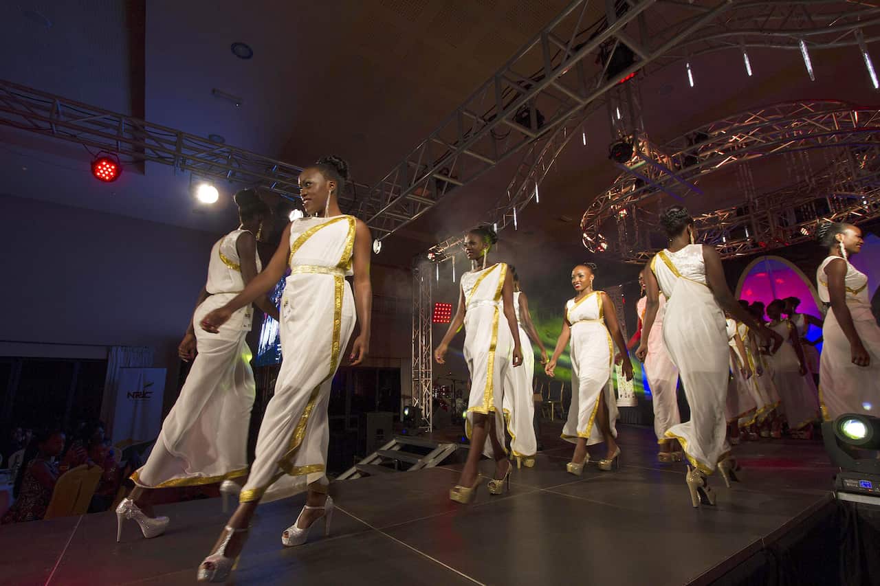 The twenty Miss Uganda finalists. (AFP)