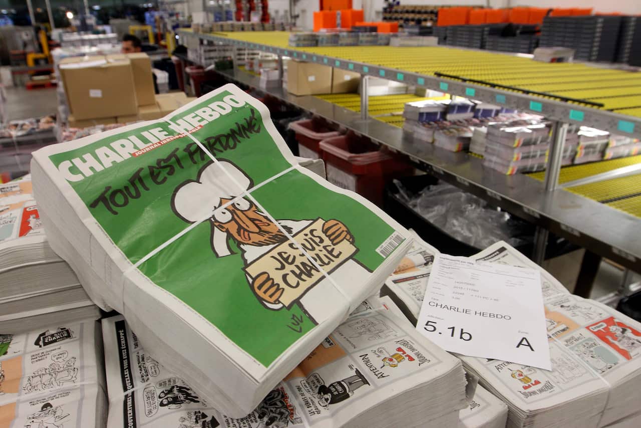 Copies of the upcoming edition of the French satirical magazine Charlie Hebdo will have a print run of 3 million, up from an earlier announced run of 1 million, and far in excess of the weekly magazine's usual circulation of 60,000. (EPA)