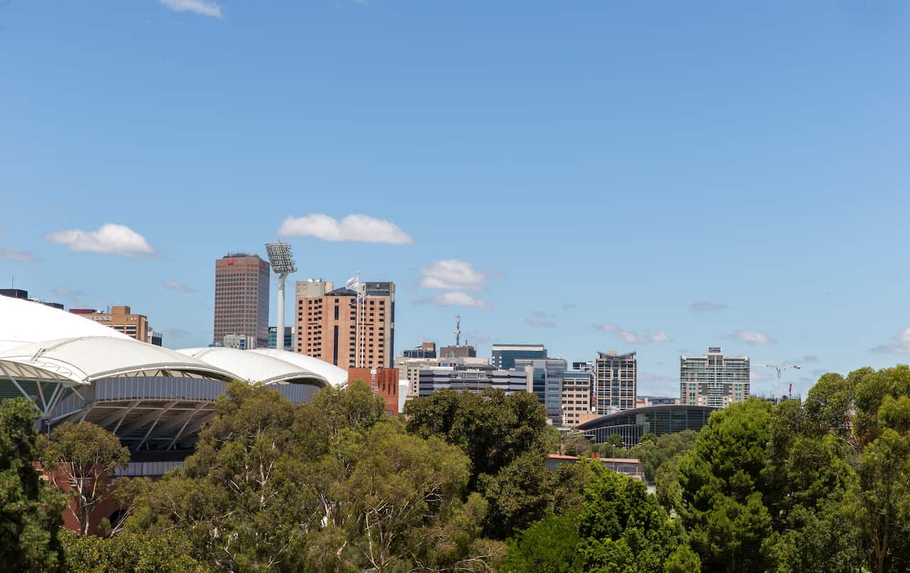 A view of Adelaide's central business district.