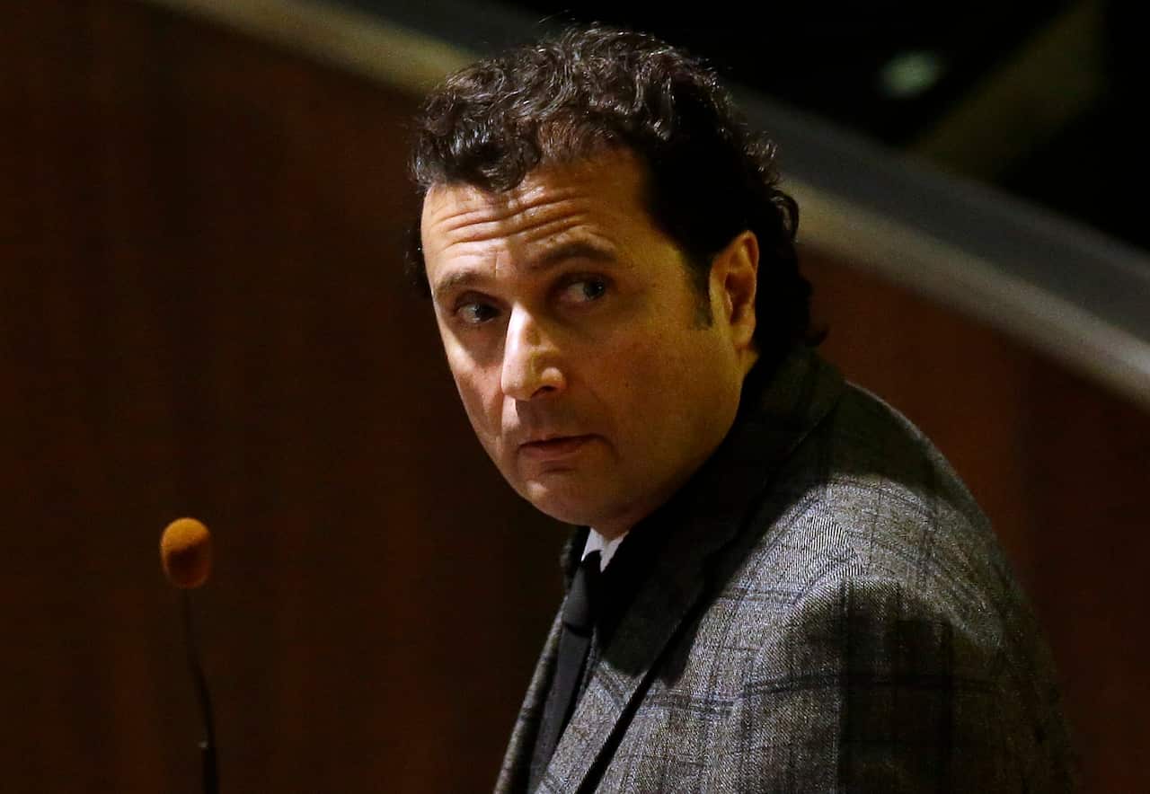 Francesco Schettino attends his trial at the Grosseto court in Italy on February 11, 2015.
