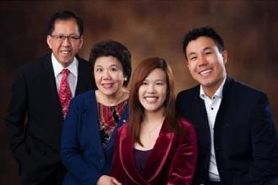 Parramatta shooting victim Curtis Cheng (left) with family.