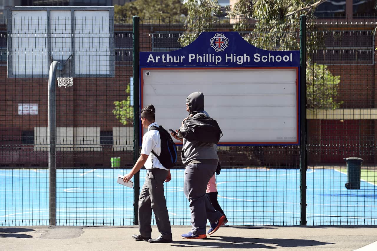 A file photo of students outside Parramatta's Arthur Phillip High School.