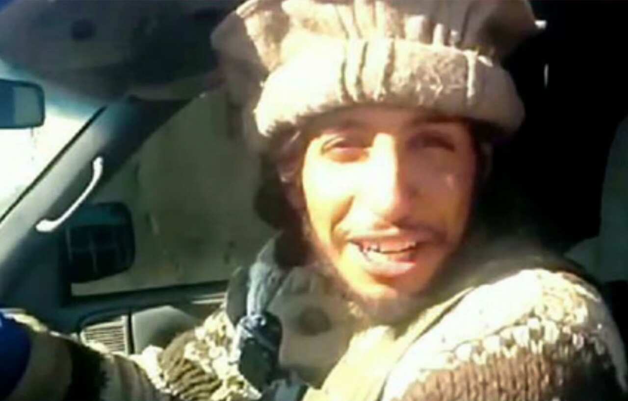 This undated image taken from a Militant Website on Monday Nov. 16, 2015 showing Belgian Abdelhamid Abaaoud. (Militant video via AP)