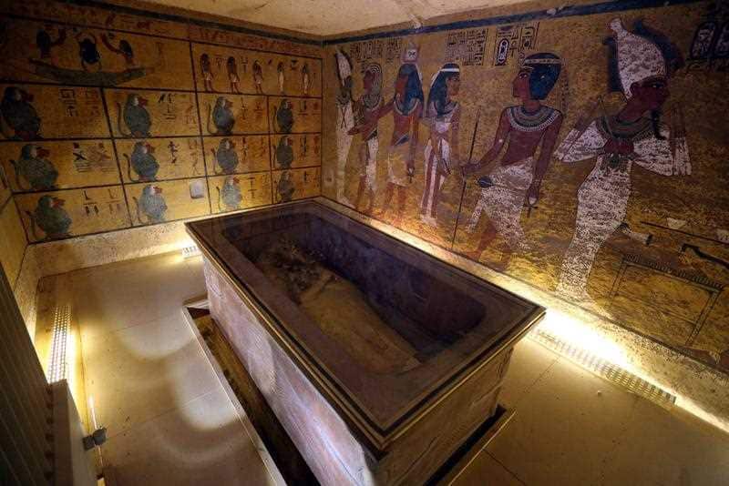 An interior view of the King Tutankhamun burial chamber in the Valley of the Kings, Luxor, Egypt, 28 November 2015.