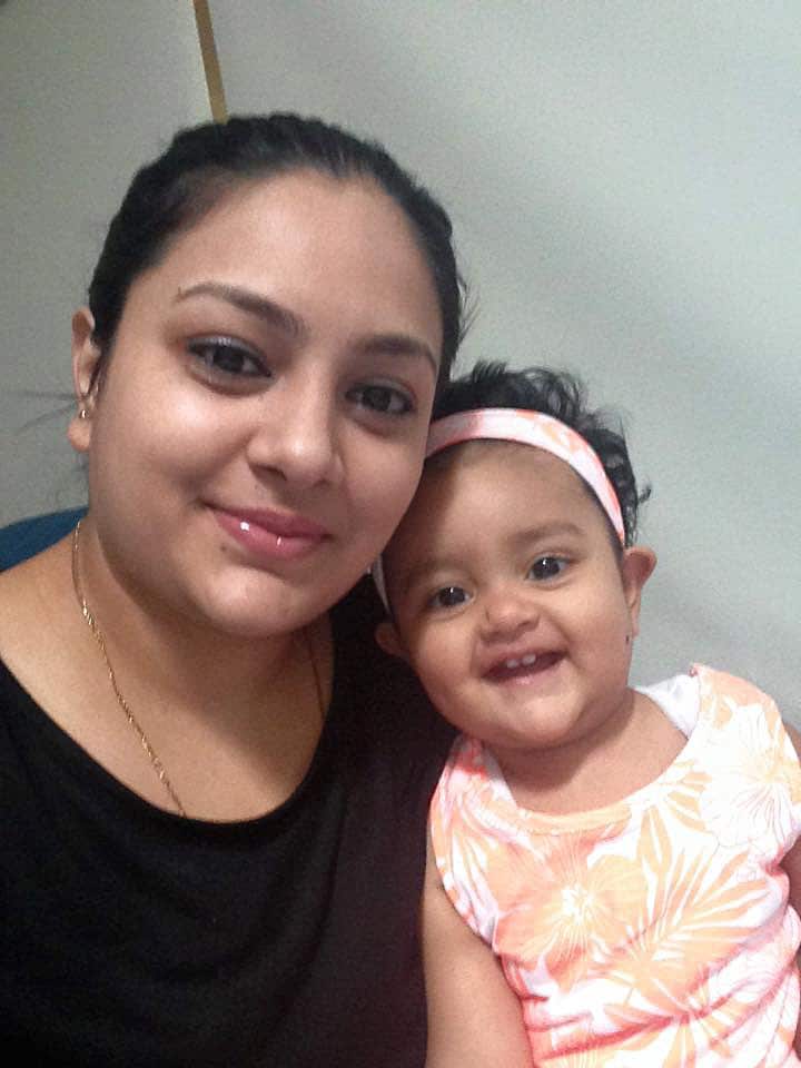 15-month-old Sanaya Sahib pictured with her mother Sofina Nikat. 