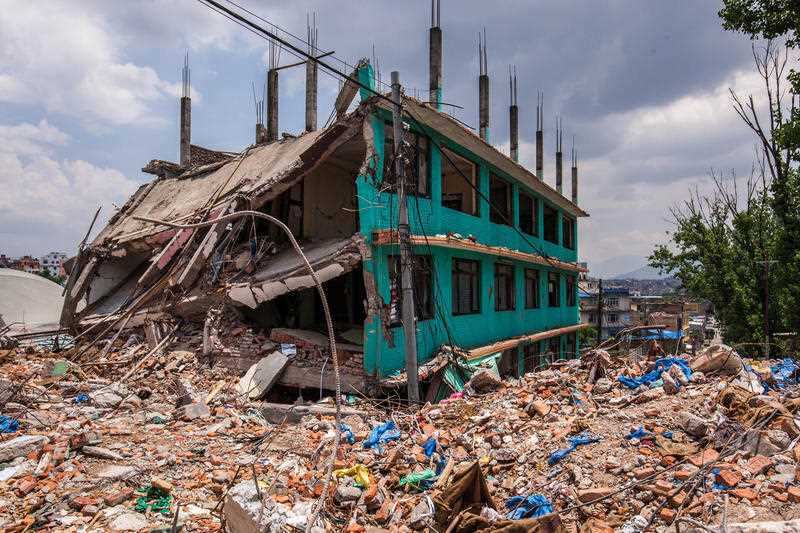 NEPAL,Kathmandu: Rubble and demolished buildings still cover parts of Kathmandu, Nepal on May 13, 2015, after a magnitude 7.8 earthquake hit the area.