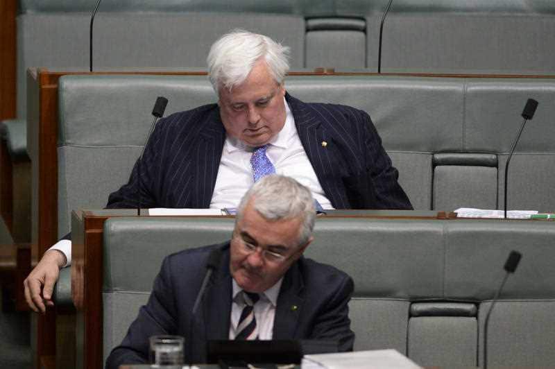 Clive Palmer, falls asleep during House of Representatives Question Time 