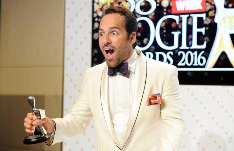 Alex Dimitriades wins the Most Outstanding Actor award for The Principal at the 2016 Logie Awards