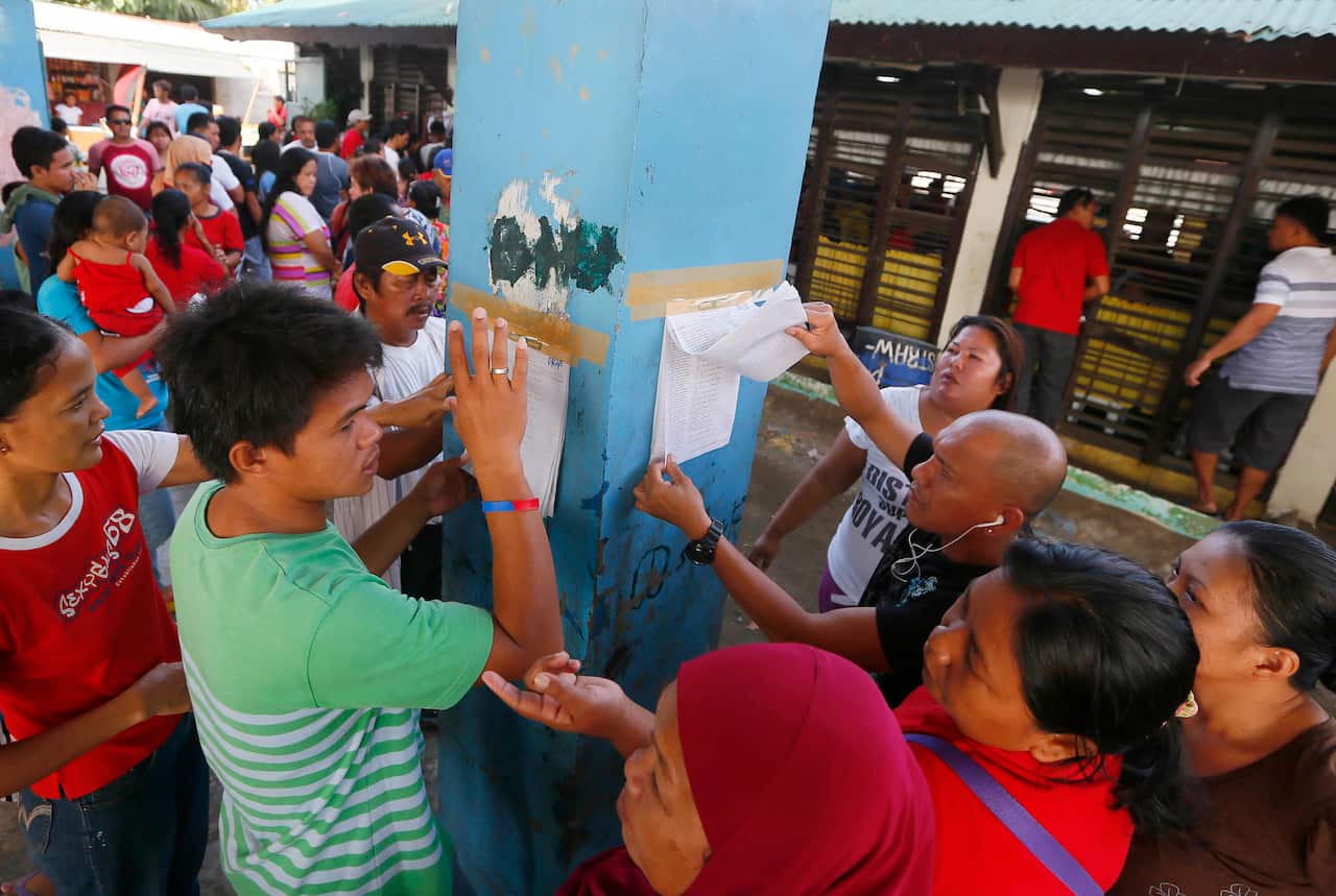 Filipinos voting, May 9 2016. Davao, Philippines.