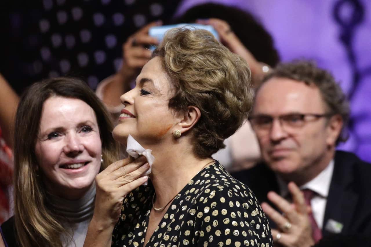 Brazilian President Dilma Rousseff attends the opening ceremony of the 4th National Policy Conference on Women in Brasilia, Brazil, 10 May 2016. 