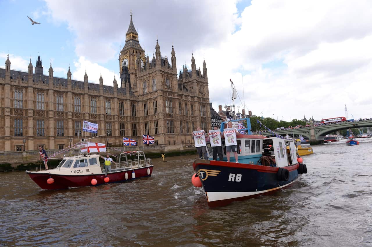 Pro-Brexit fishermen got right up to Parliament House just days before the Brexit referendum in support of leaving the EU.