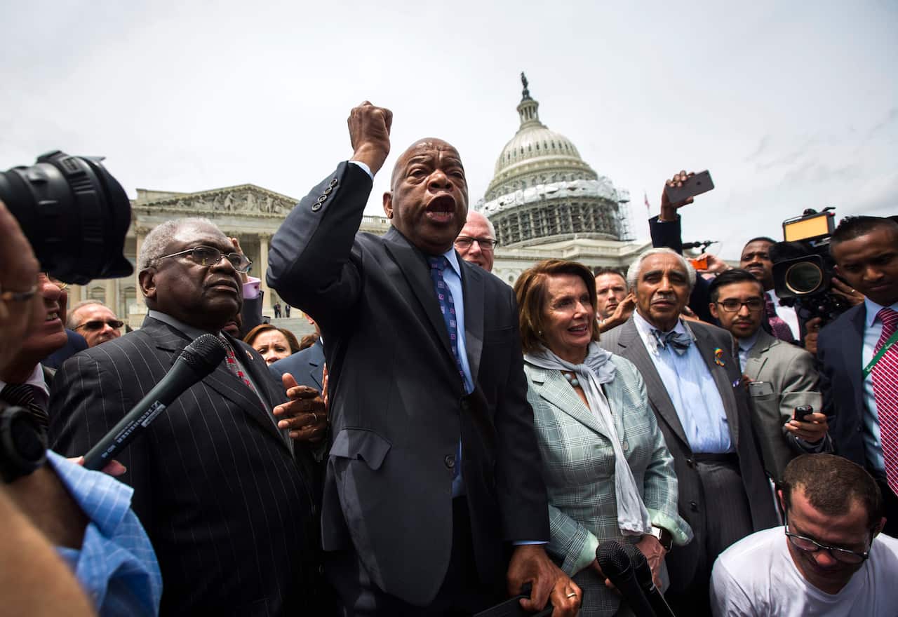 John Lewis is being described as a "titan of the civil rights movement."