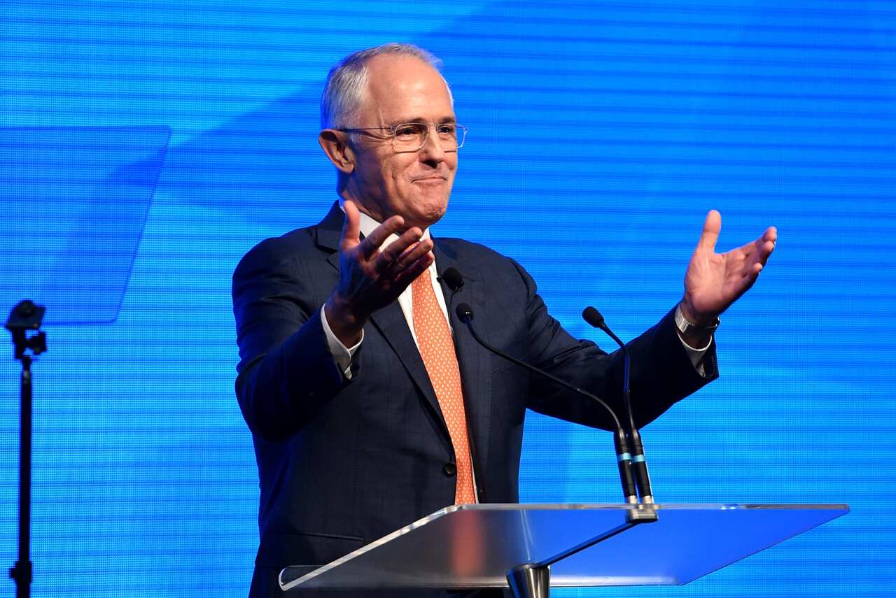 Prime Minister Malcolm Turnbull addresses the Coalition Campaign Launch in Sydney on Sunday, June 26, 2016. A federal election will be held in Australia on Saturday, July 2. (AAP Image/Dan Himbrechts) NO ARCHIVING