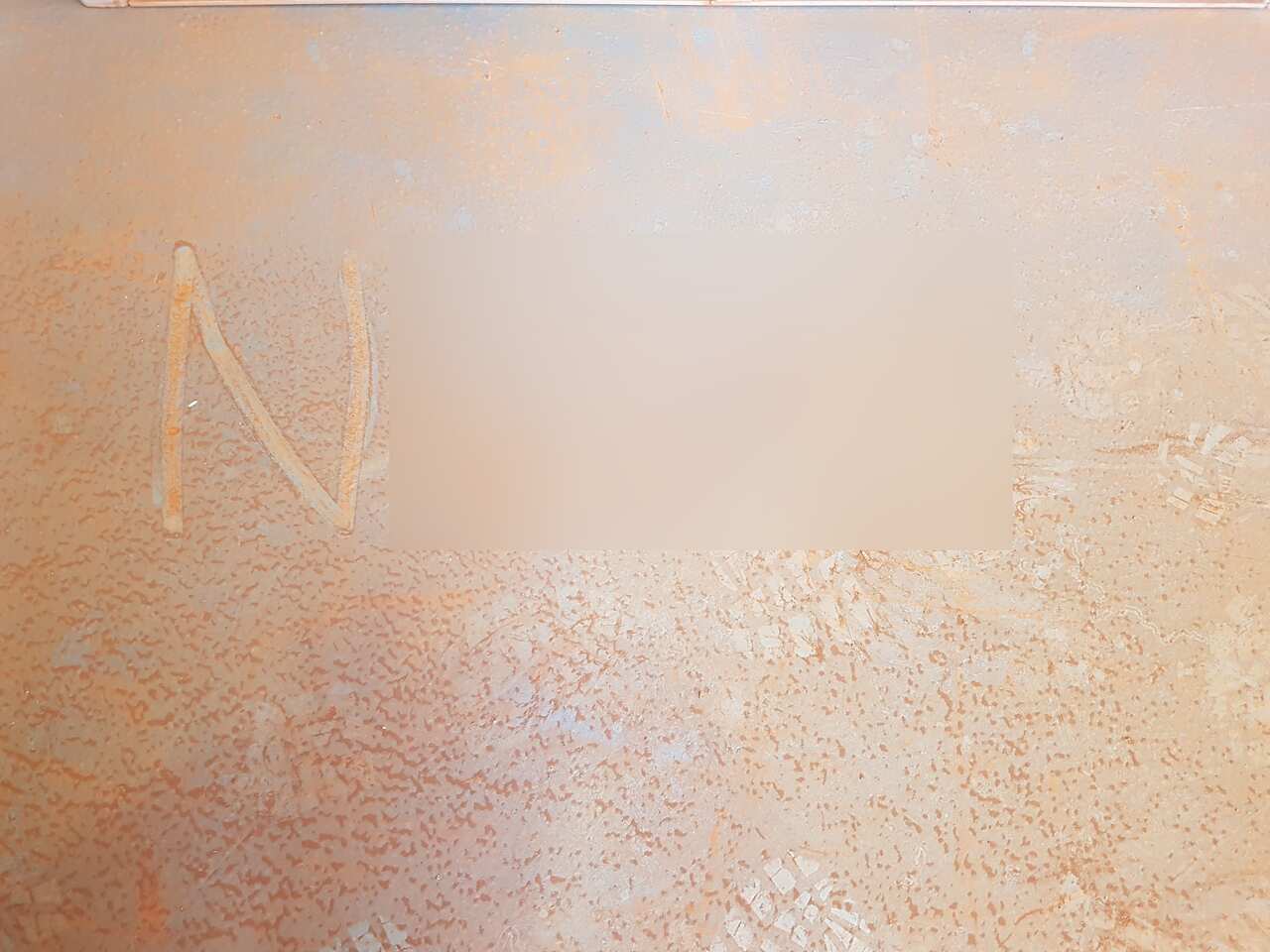 Ms Cant claims this offensive message was written in dust on the floor of a storeroom.