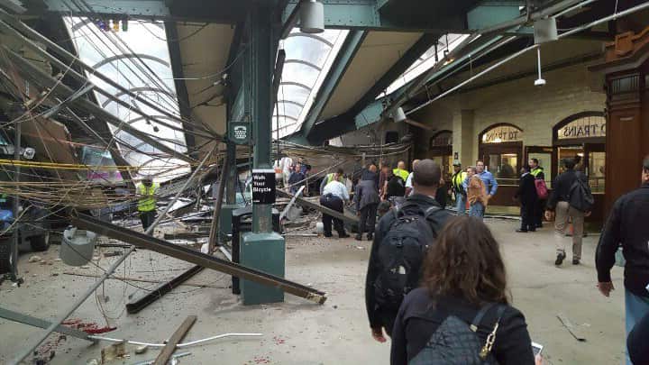 Twitter user Cephster has given permission for AP to use this photo of the train crash in Hoboken, New Jersey on Sept. 29, 2016