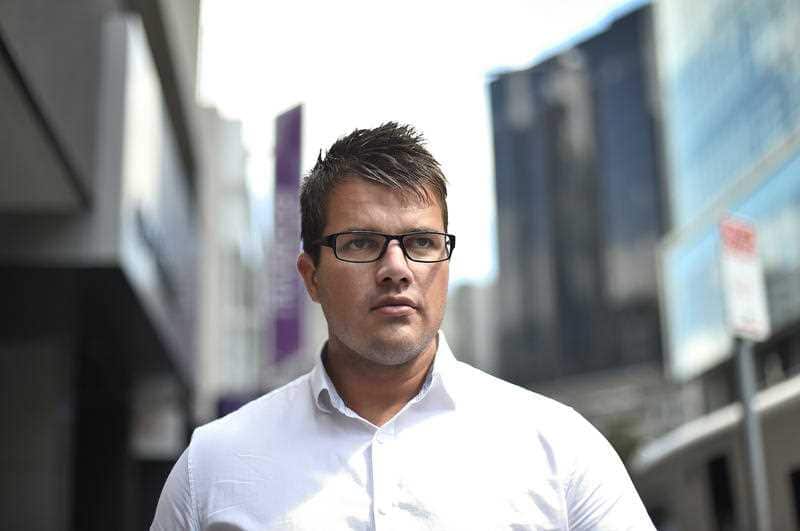 Gable Tostee looks on before entering the Supreme Court in Brisbane, Thursday, Oct. 20, 2016