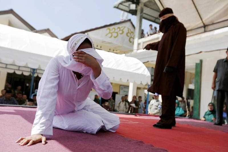 Public caning is a common punishment in Islamic courts.