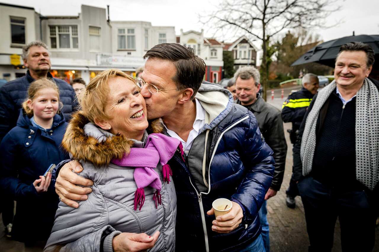 Dutch PM Mark Rutte meets members of the public in the centre of Wormerveer, The Netherlands, February 25, 2017. 