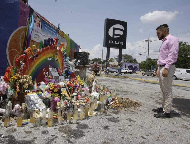 One of the memorials at the Pulse Nightclub in Orlando, Florida.