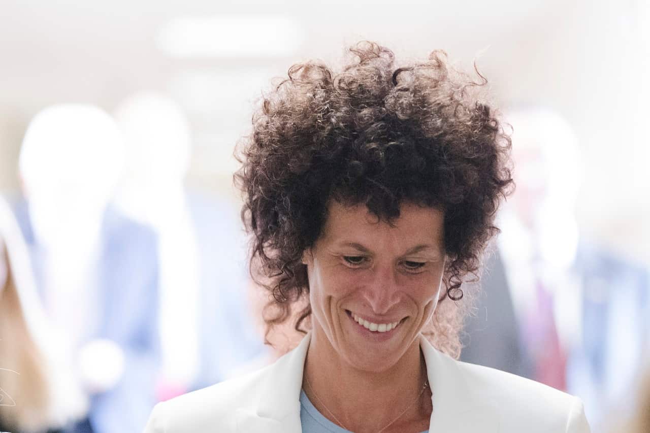 Andrea Constand walks to the courtroom for Bill Cosby's sexual assault trial 