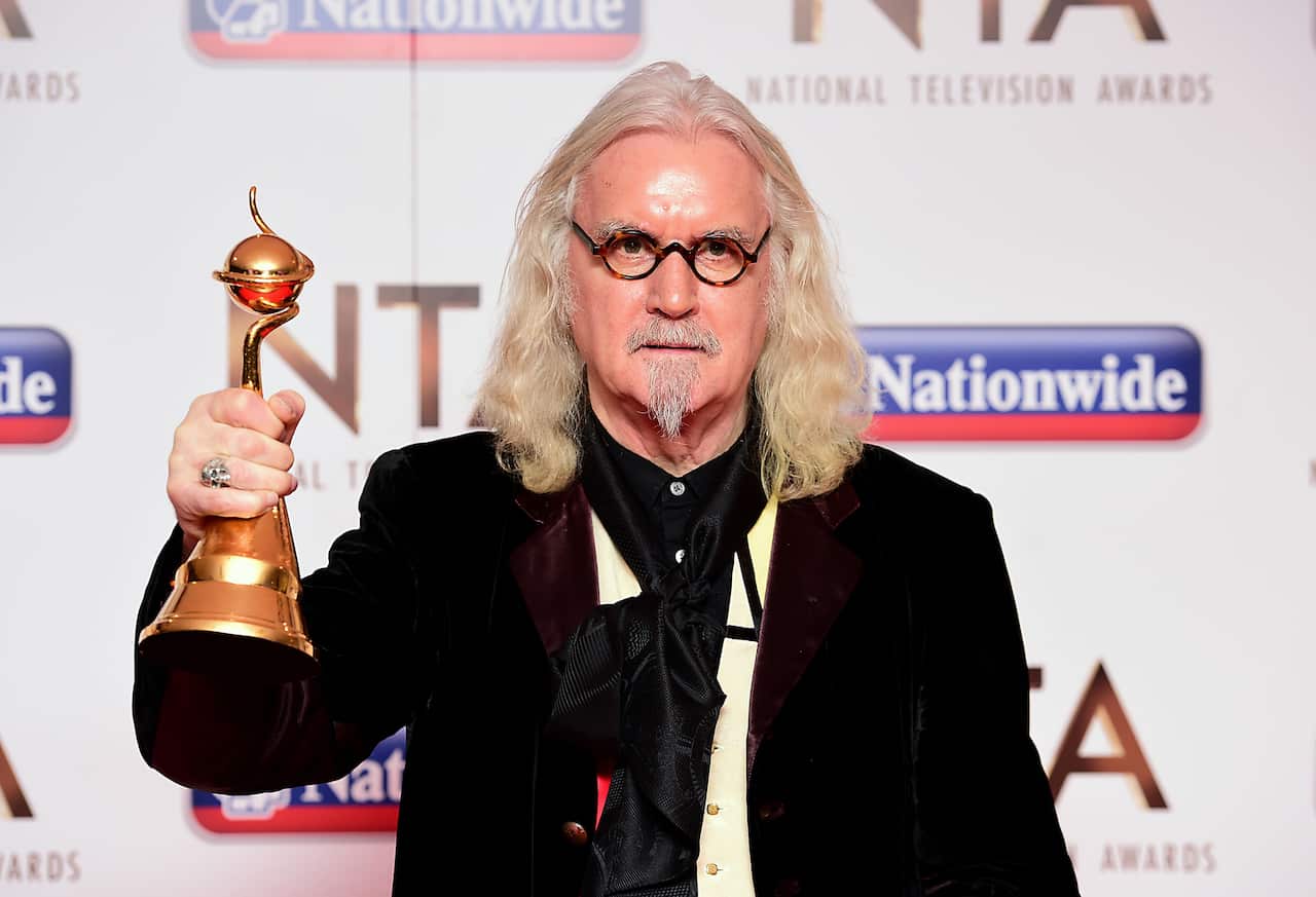 Billy Connolly with the Special Recognition Award in the press room at the National Television Awards 2016