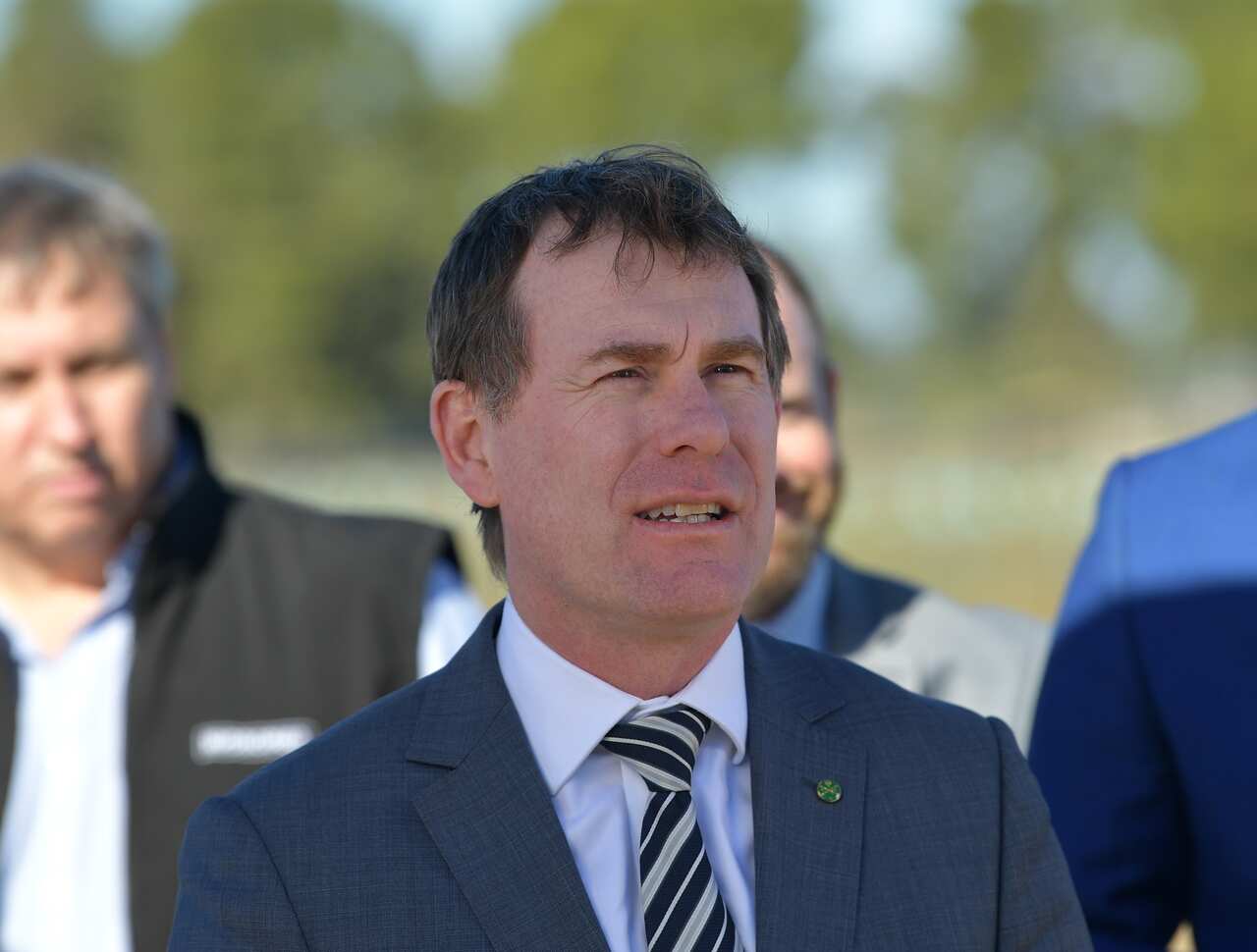 Local MP Nick Champion speaks to the media during a visit to the new Wingate Dam at Gawler in Adelaide, Wednesday, July 12, 2017. (AAP Image/David Mariuz) NO ARCHIVING