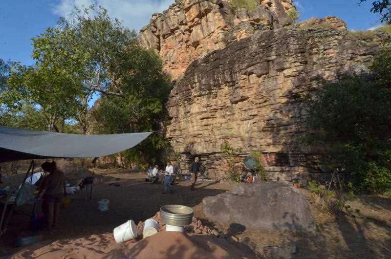 The excavation site at the Madjedbebe rock shelter in the Kakadu National Park in the Northern Territory. 