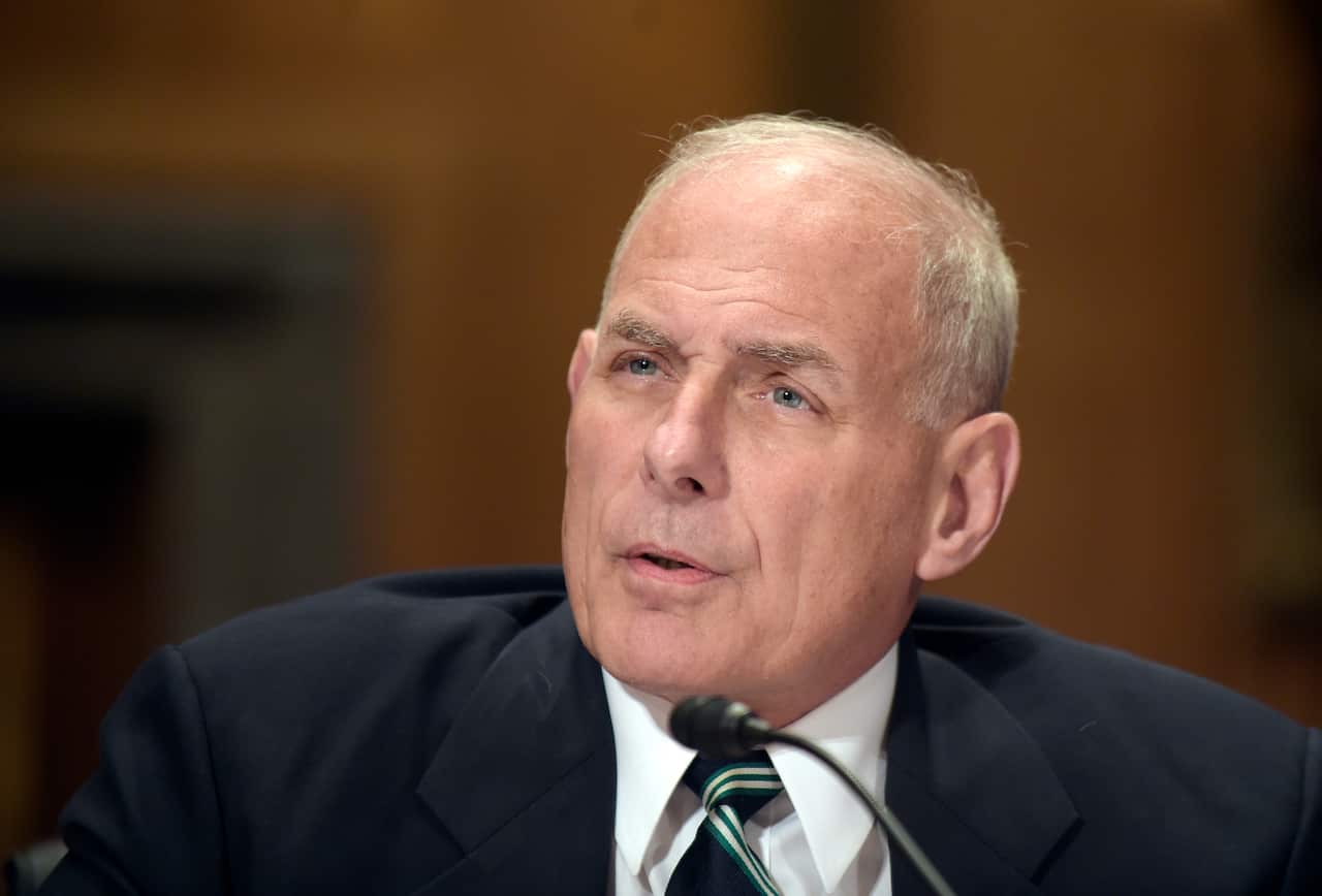 Former Homeland Security Secretary John Kelly testifies on Capitol Hill.