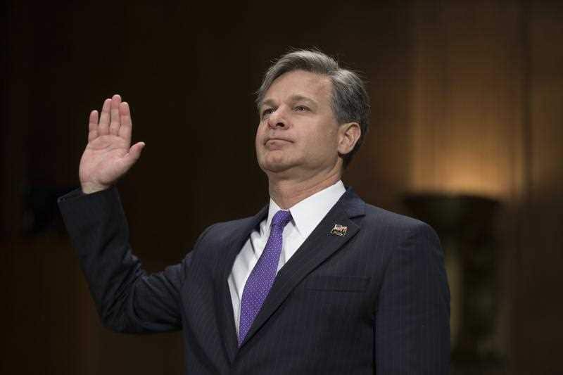 Christopher Wray is sworn-in to testify before the Senate Judiciary Committee hearing on his nomination to be Director of the FBI.