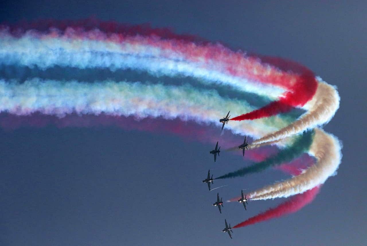 Pakistan Air Force performs during the Independence Day celebrations, in Islamabad, Pakistan, 14 August 2017.