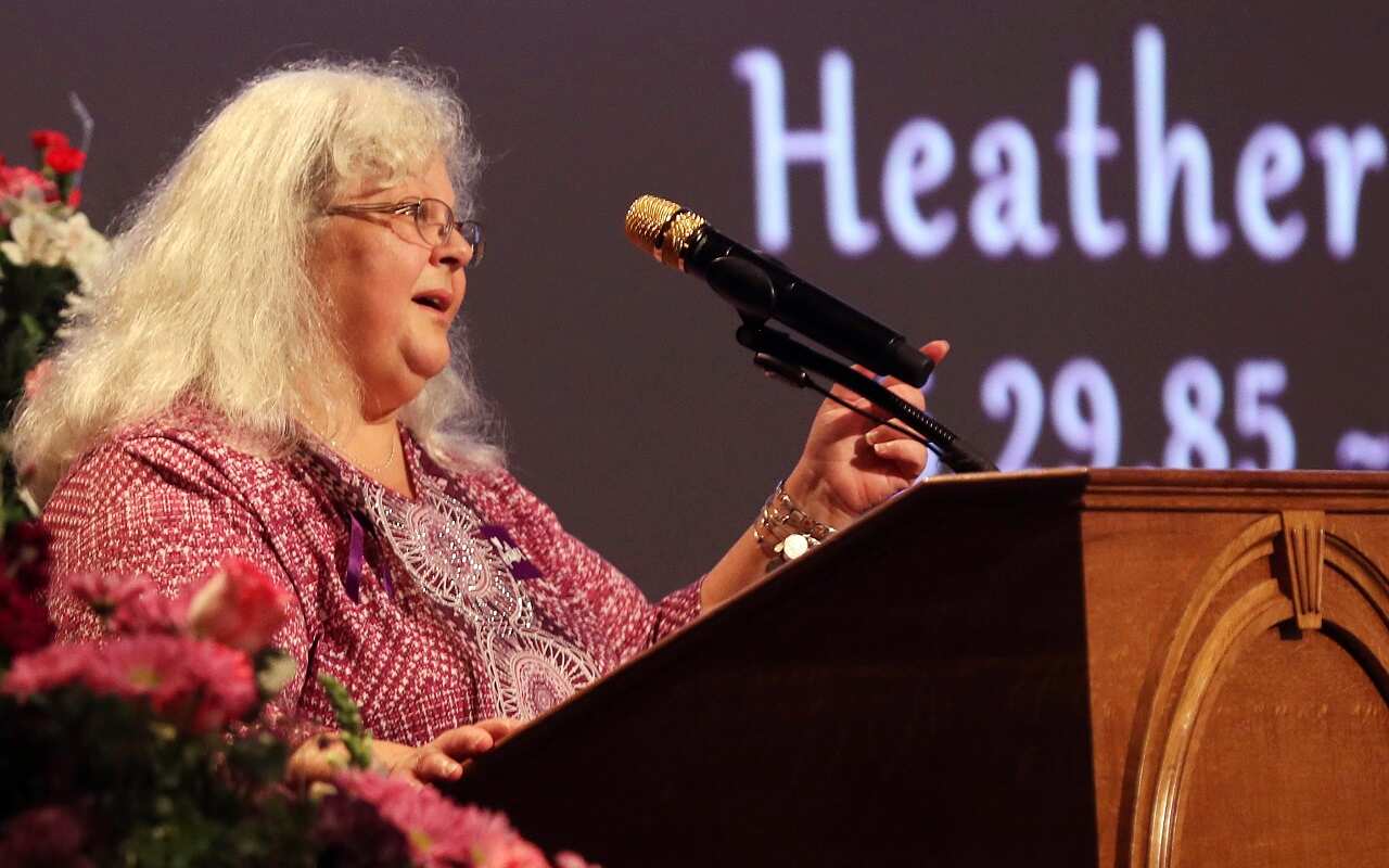 Susan Bro, mother to Heather Heyer, spoke during a memorial for her daughter in Charlottesville, Va. 