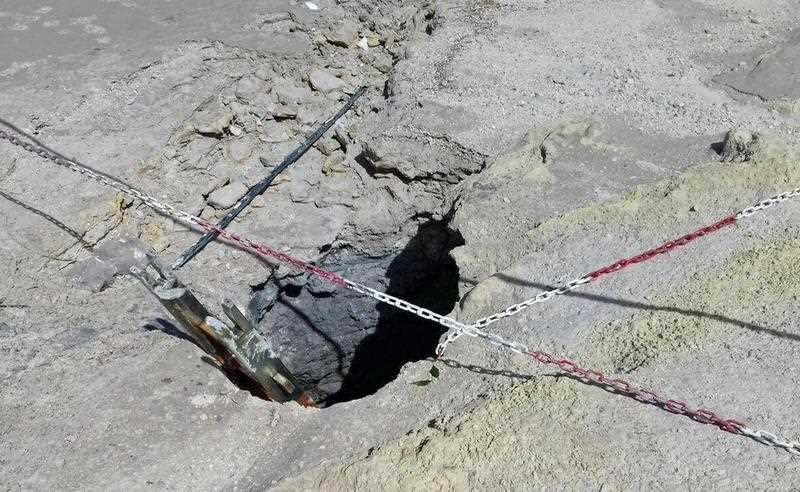 A view on Solfatara di Pozzuoli where three people died in the crater at Pozzuoli, Naples, Italy, 12 September 2017.