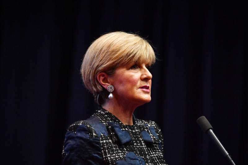 Minister for Foreign Affairs Julie Bishop speaks at a Tourism & Transport Forum Leadership Summit at Parliament House in Canberra, Wednesday, September 13, 2017.