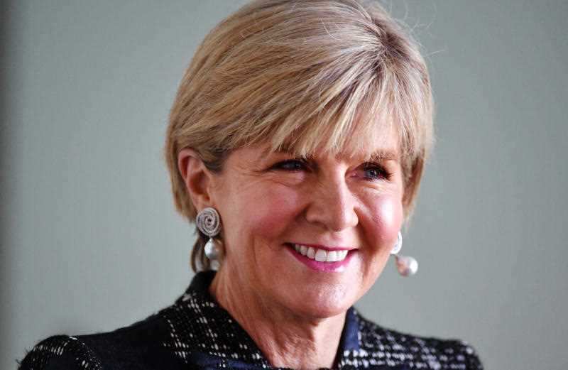 Minister for Foreign Affairs Julie Bishop arrives to speak at a Tourism & Transport Forum Leadership Summit at Parliament House in Canberra, Wednesday, September 13, 2017.